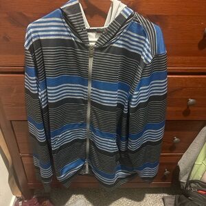 Oakley Striped Blue and Black Men's Sweater Size XL